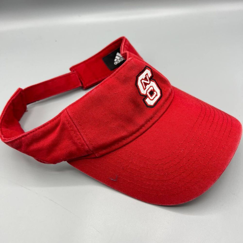 NC State Wolfpack Visor Hat Men Red Adidas NCA Strap‎ Back Cap - Picture 3 of 7